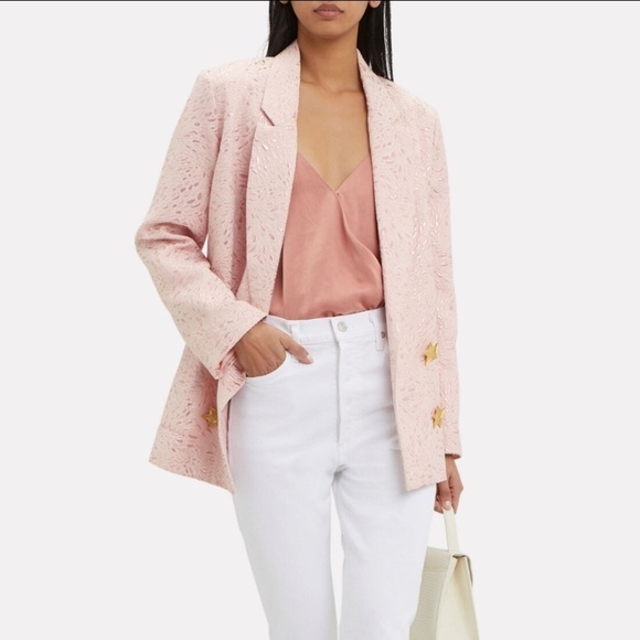 Olivia Rubin- “Betty” Metallic Light Pink Blazer with Gold Star Buttons - Picture 3 of 7